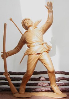 Pioneer with arrow in back