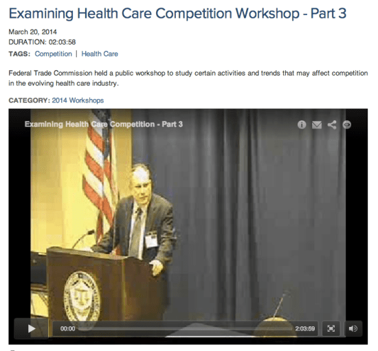  Examining Health Care Competition Workshop - Part 3