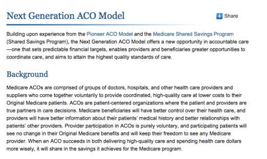ACO Next Generation Model